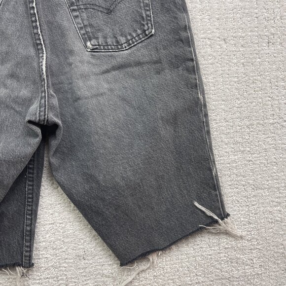Vintage Levis 531 Grey Denim Shorts Mens 28 Made Canada Cutoff Distressed 90s - Picture 15 of 15
